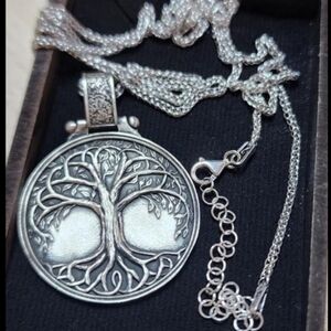 NWT $200 UNISEX Sterling Silver Tree of Life Pendant Necklace, 22", TESTED
